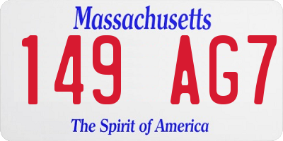 MA license plate 149AG7