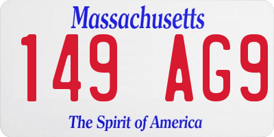 MA license plate 149AG9