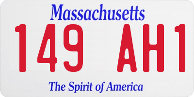 MA license plate 149AH1