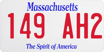 MA license plate 149AH2
