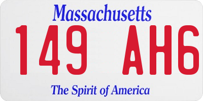 MA license plate 149AH6