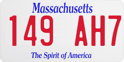 MA license plate 149AH7