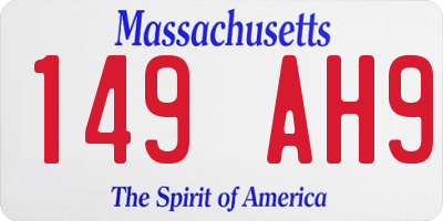 MA license plate 149AH9