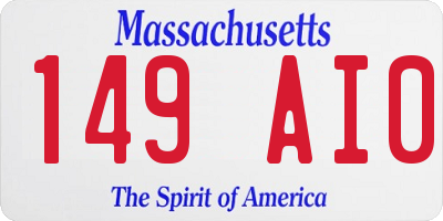 MA license plate 149AI0