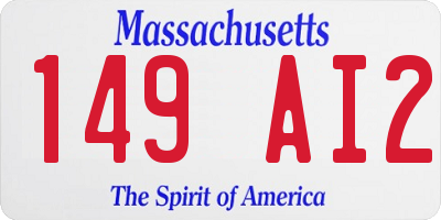 MA license plate 149AI2