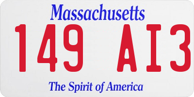 MA license plate 149AI3