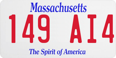 MA license plate 149AI4