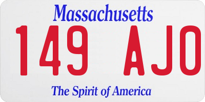 MA license plate 149AJ0