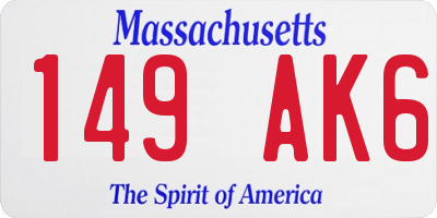 MA license plate 149AK6