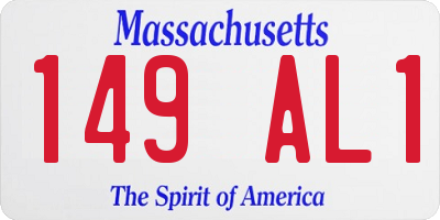 MA license plate 149AL1
