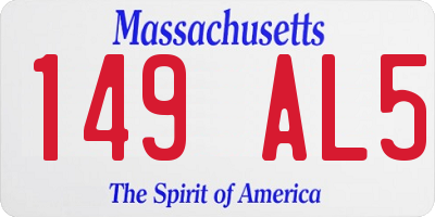 MA license plate 149AL5