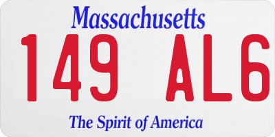 MA license plate 149AL6