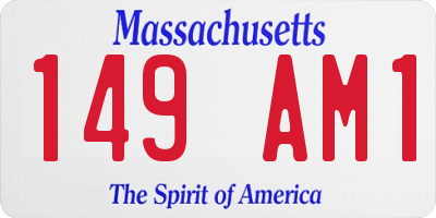 MA license plate 149AM1