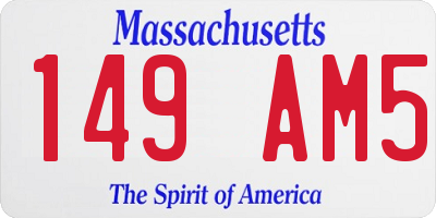 MA license plate 149AM5