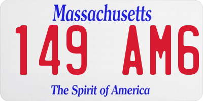 MA license plate 149AM6