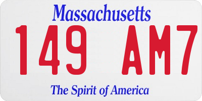 MA license plate 149AM7