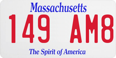 MA license plate 149AM8