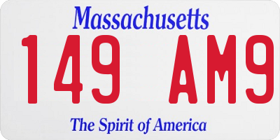 MA license plate 149AM9