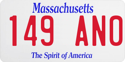 MA license plate 149AN0
