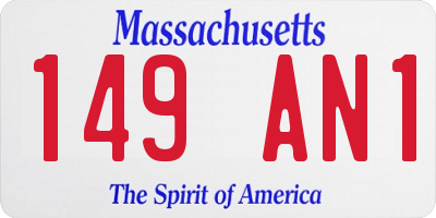 MA license plate 149AN1
