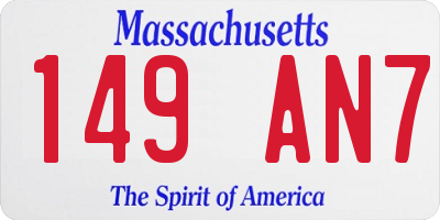 MA license plate 149AN7