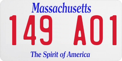 MA license plate 149AO1