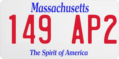 MA license plate 149AP2