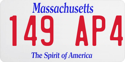 MA license plate 149AP4