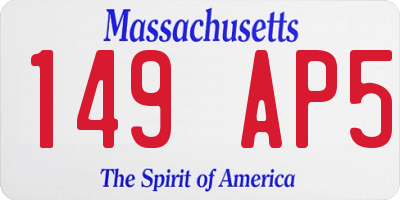 MA license plate 149AP5