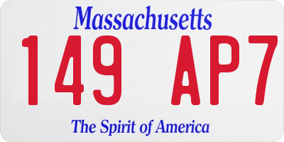 MA license plate 149AP7