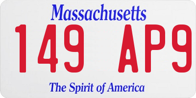 MA license plate 149AP9