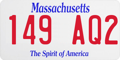 MA license plate 149AQ2