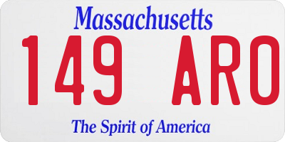 MA license plate 149AR0
