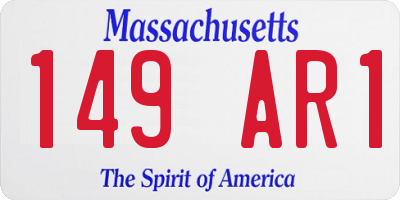 MA license plate 149AR1