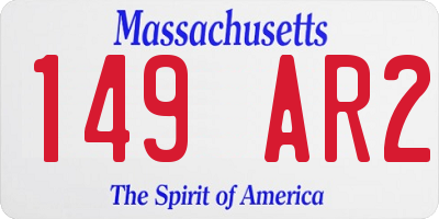 MA license plate 149AR2