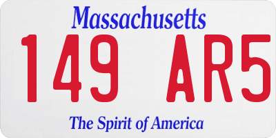 MA license plate 149AR5