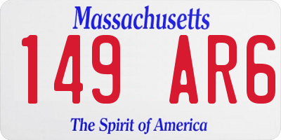 MA license plate 149AR6