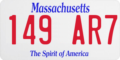 MA license plate 149AR7