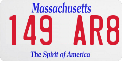 MA license plate 149AR8