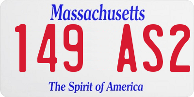 MA license plate 149AS2