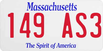 MA license plate 149AS3