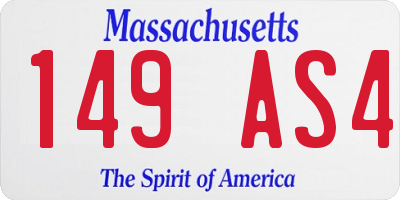 MA license plate 149AS4