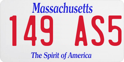MA license plate 149AS5