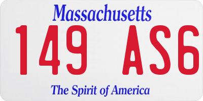 MA license plate 149AS6