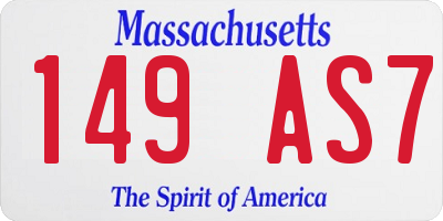MA license plate 149AS7