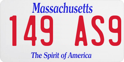 MA license plate 149AS9