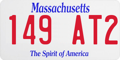 MA license plate 149AT2