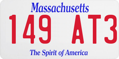 MA license plate 149AT3