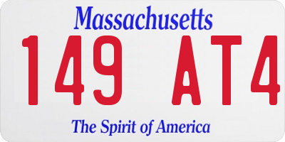 MA license plate 149AT4