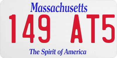 MA license plate 149AT5